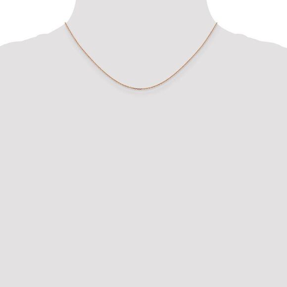 1mm, 14k Rose Gold, Solid Cable Chain Necklace, 16 Inch - Picture 2 of 8